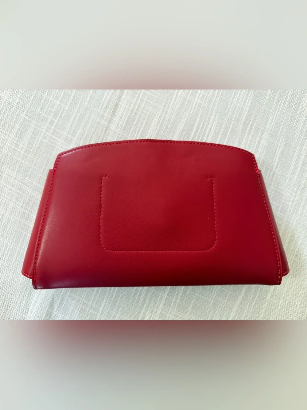 MOTF Red Top-Handle Satchel with Gold Lock Detail